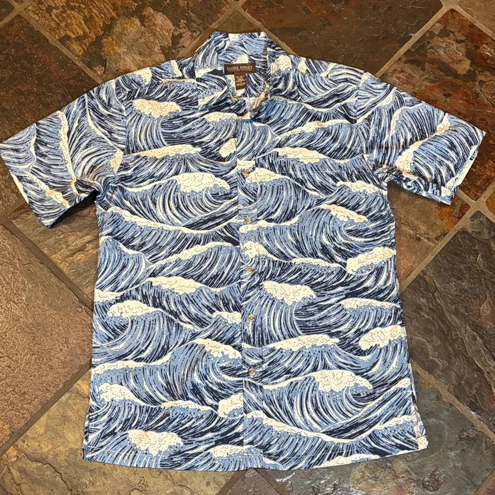 Cooke Street Ocean Wave Print Shirt - Picture 1 of 12